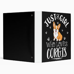 Corgi Dog 3 Ring Binder