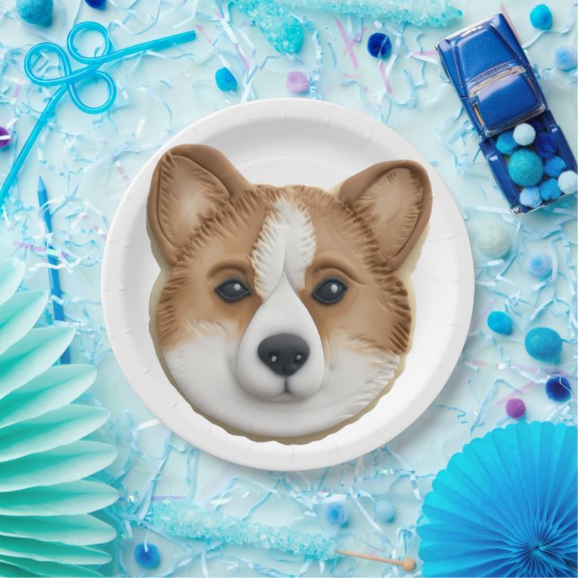 Corgi Dog 3D Inspired Paper Plates (Party)