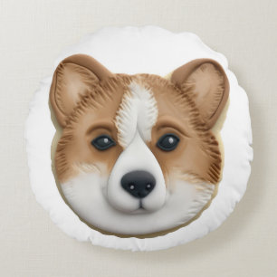 Corgi Dog 3D Inspired Round Pillow