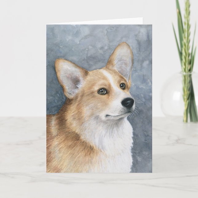 Corgi Dog 89 blue  Card (Front)