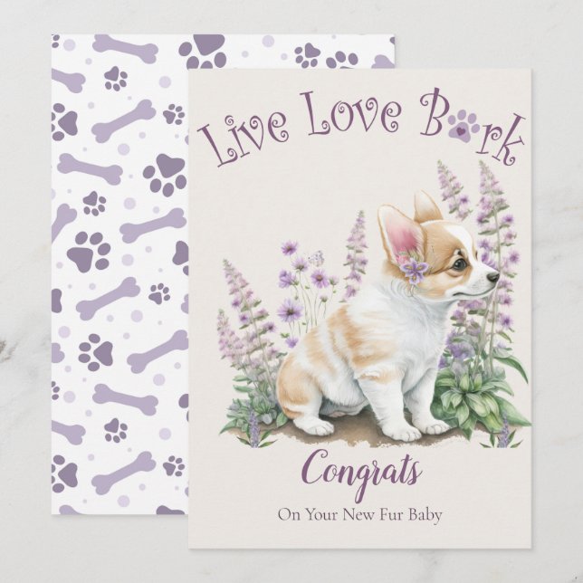 Corgi Dog Adoption, Gotcha Day Card (Front/Back)