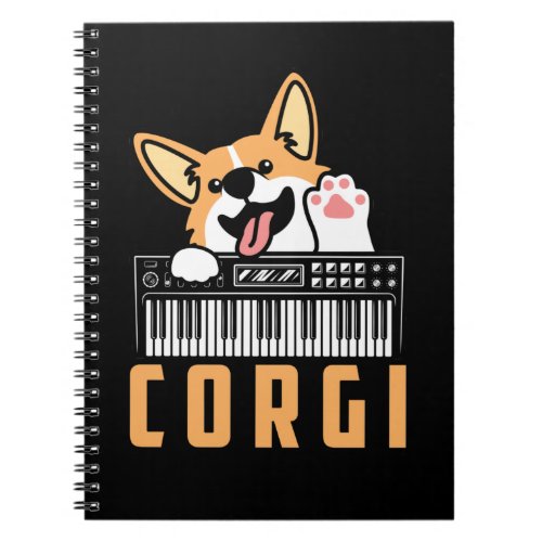 Corgi Dog Analog Drum Machine Keyboard Synthesizer Notebook