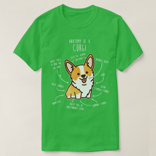 Corgi Dog Anatomy T-Shirt (Design Front)