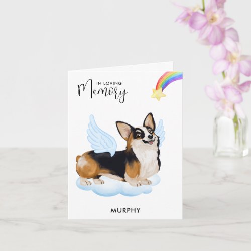 Corgi Dog Angel Memorial Pet Loss Sympathy Card