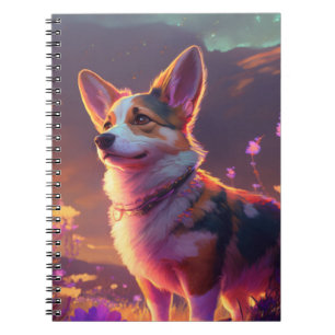Corgi Dog Animal Portrait Painting Pet Character Notebook