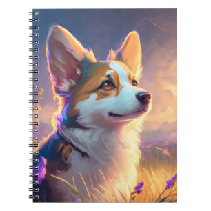 Corgi Dog Animal Portrait Painting Pet Character Notebook