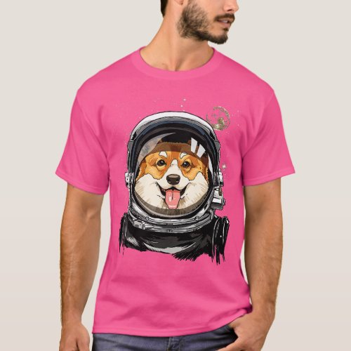 Corgi Dog Astronaut Space Exploration Astronomy Lo T_Shirt