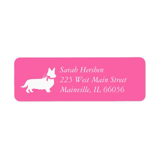 Corgi Dog Baby Shower Pink Girl Label (Front)