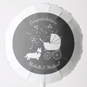 Corgi Dog Baby Shower Puppy Gray Welsh Pembroke Balloon
