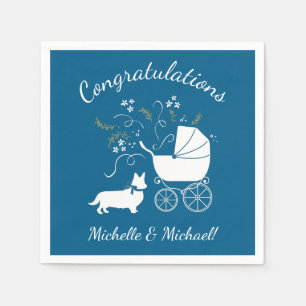 Corgi Dog Baby Shower Puppy Napkins
