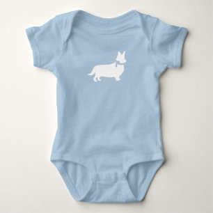 Corgi Dog Baby Shower Puppy Welsh Blue Boy Baby Bodysuit