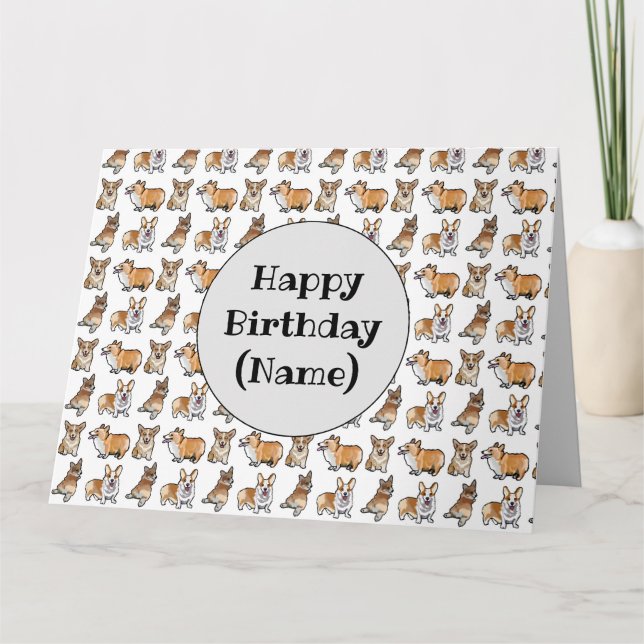 Corgi Dog Birthday Card (Front)