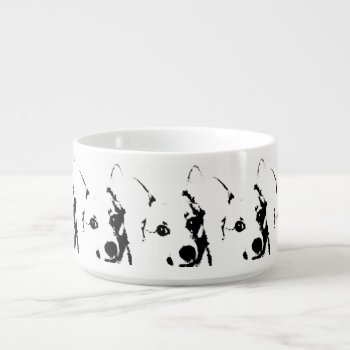 Corgi Dog Black And White Ink Sketch Bowl by CorgisandThings at Zazzle