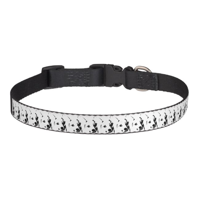 Corgi Dog Black and White Ink Sketch Pet Collar (Front)