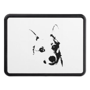 Corgi Dog Black and White Ink Sketch Trailer Hitch Cover