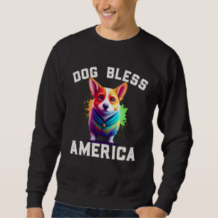 Corgi Dog Bless America 4th of July Party Sweatshirt