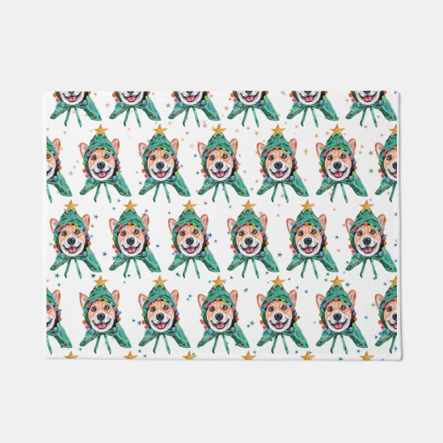 Corgi Dog Breed Christmas Doormat (Front)