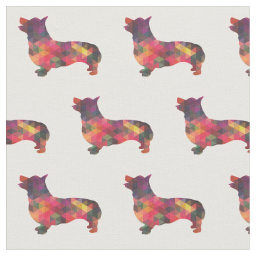 Corgi Dog Breed Geo Silhouette Multi Fabric