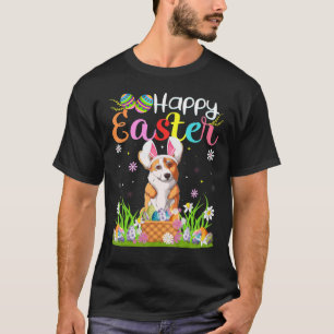 Corgi Dog Bunny Egg Hunting Corgi Happy Easter T-Shirt
