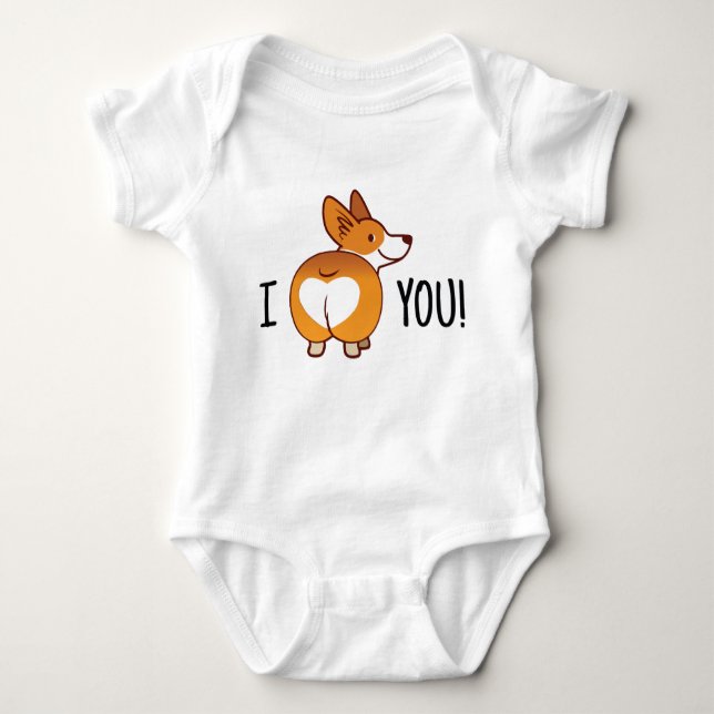 Corgi Dog Butt Babysuit Baby Bodysuit (Front)