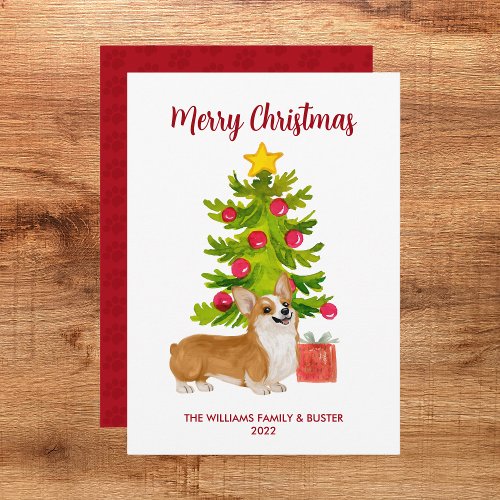 Corgi Dog Christmas Card