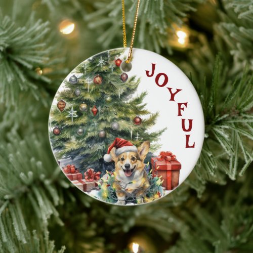 Corgi Dog Christmas Ceramic Ceramic Ornament