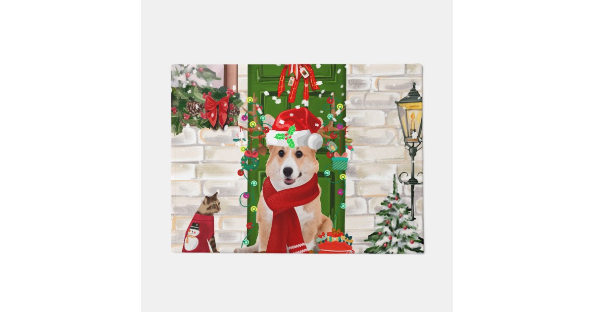Dog Christmas Doormat Zazzle