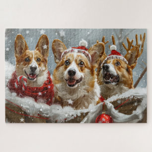 Corgi Dog Christmas Festive Jigsaw Puzzle