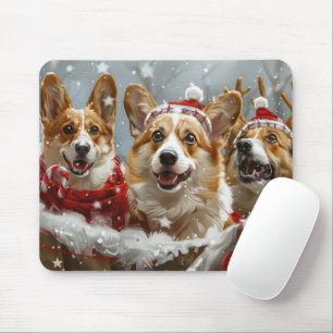 Corgi Dog Christmas Festive Mouse Pad