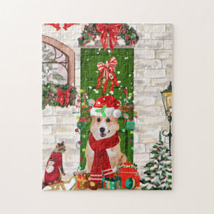 corgi Dog Christmas Jigsaw Puzzle