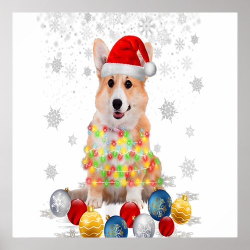 Corgi Dog Christmas Light Decor Xmas Pajamas Pj