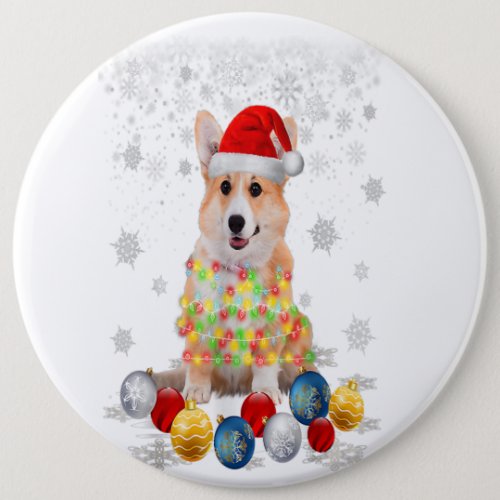 Corgi Dog Christmas Light Decor Xmas Pajamas Pj Button