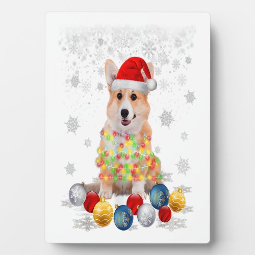 Corgi Dog Christmas Light Decor Xmas Pajamas Pj Plaque