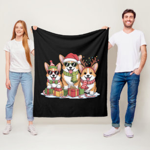 Corgi Dog Christmas Mom Dog Lover Holiday Gift Fleece Blanket
