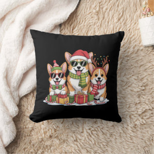 Corgi Dog Christmas Mom Dog Lover Holiday Gift Throw Pillow