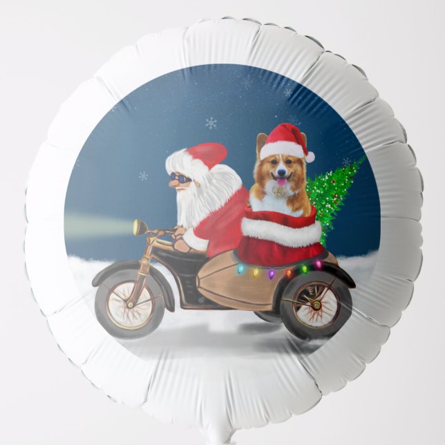 Corgi Dog Christmas Santa Claus  Balloon (Front)