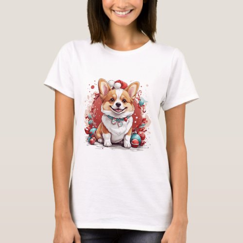 Corgi Dog Christmas T_Shirt