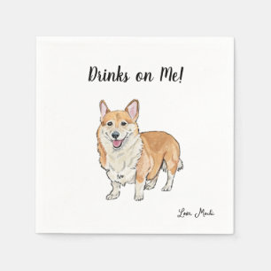 Corgi Dog Cocktail Napkins