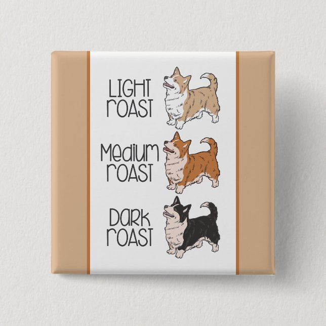 Corgi Dog & Coffee Button (Front)