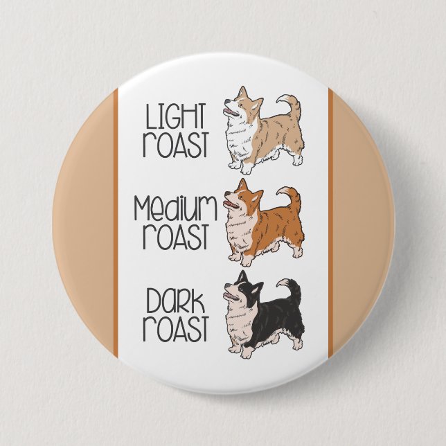 Corgi Dog & Coffee Button (Front)