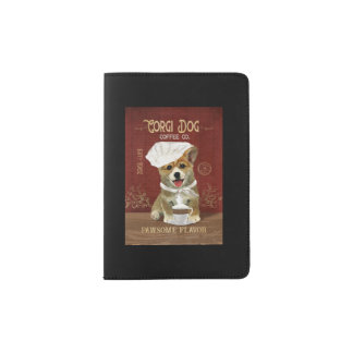 Corgi Dog Coffee Company Canvas 2 Passport Holder