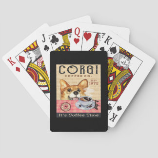 Corgi Dog Coffee Poker Cards