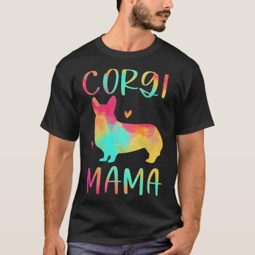 Corgi Dog Corgis Mama Colorful Welsh Dog Mom 59 T_Shirt