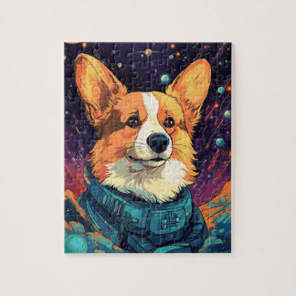 Corgi Dog Corgis Space Astronauts dog lover Dog Jigsaw Puzzle