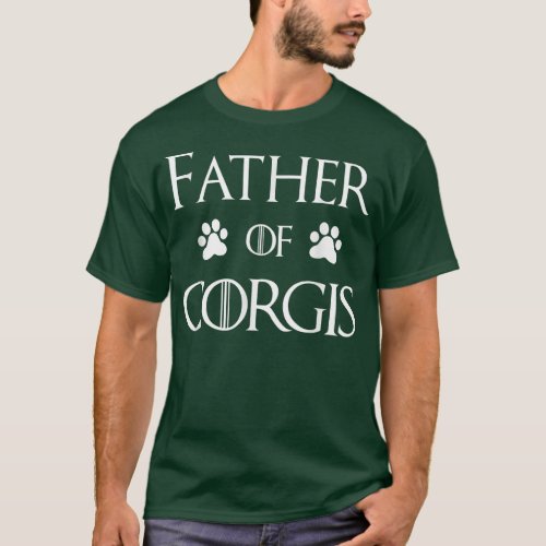 Corgi Dog Dad Father of Corgis  T_Shirt