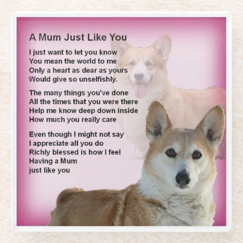 Corgi Dog  Design  Mom Poem Coaster