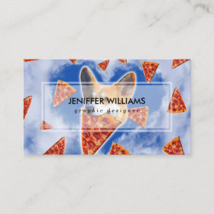 Corgi Dog Eating Pizza Business Card