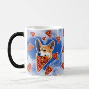 Corgi Dog Eating Pizza                             Color Morph Mug