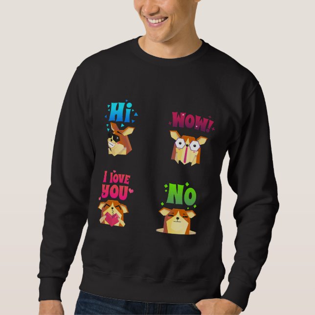 Corgi Dog Emotion Sweatshirt (Front)