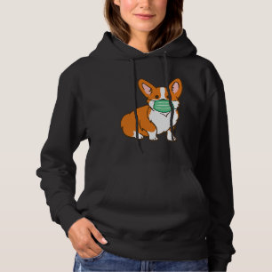 Corgi Dog Face Mask Social Distancing Antivirus Hoodie